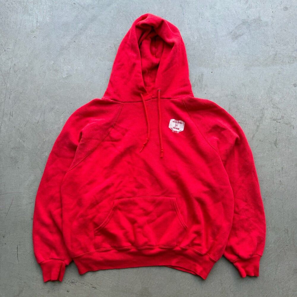 Vintage 70s Collegiate Pacific Mens XL Hoodie Overlock Stitch Sweatshirt USA